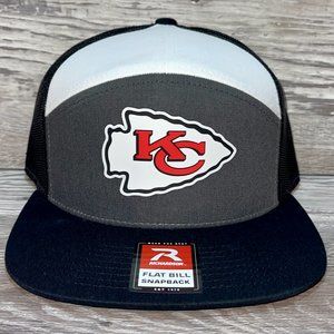 Kansas City Chiefs 3D Snapback Seven-Panel Trucker Hat- Charcoal/ Black/ White